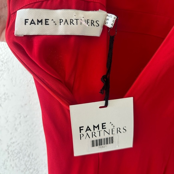 Fame and Partners Red Long Maxi Dress Gown Prom Evening Chiffon Mermaid Formal 4 - Picture 7 of 12